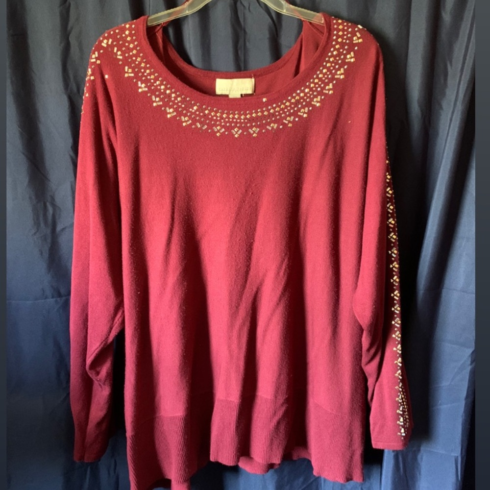 Maroon Long Sleeve with Jewel Embellishments